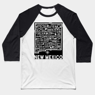 New Mexico Map Baseball T-Shirt